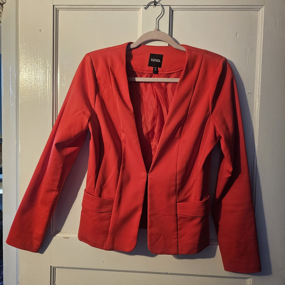 XOXO Red Blazer Tailored Suit Jacket